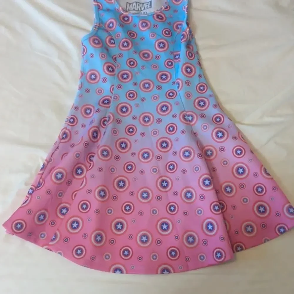 Marvel Captain America Girls Dress – Superhero Costume Style Outfit
